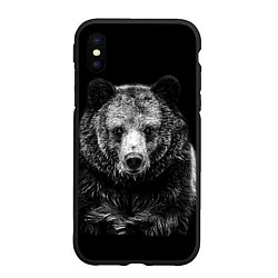 Чехол iPhone XS Max матовый Медведь тотем славян, цвет: 3D-черный