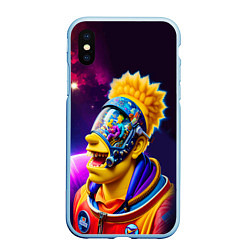 Чехол iPhone XS Max матовый Bart Simpson in space - neural network, цвет: 3D-голубой