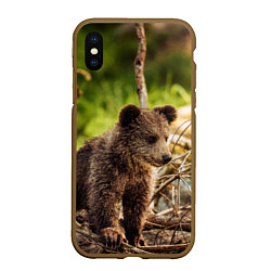 Чехол iPhone XS Max матовый Медвежонок красавец, цвет: 3D-коричневый