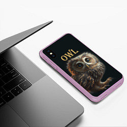 Чехол iPhone XS Max матовый Сова сказочная, цвет: 3D-сиреневый — фото 2