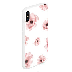 Чехол iPhone XS Max матовый Цветок сакуры на белом фоне, цвет: 3D-белый — фото 2