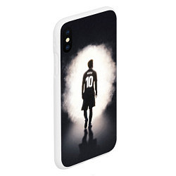Чехол iPhone XS Max матовый Leo Messi 10, цвет: 3D-белый — фото 2