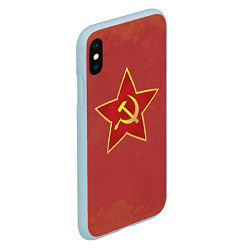 Чехол iPhone XS Max матовый Советская звезда, цвет: 3D-голубой — фото 2