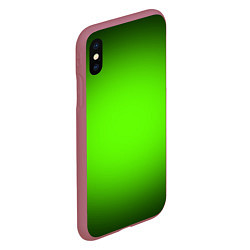 Чехол iPhone XS Max матовый Кислотный зеленый с градиентом, цвет: 3D-малиновый — фото 2