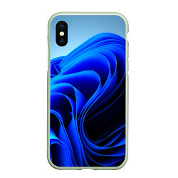 Чехол iPhone XS Max матовый Win 11 заставка, цвет: 3D-салатовый