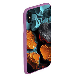 Чехол iPhone XS Max матовый Цветные камни, цвет: 3D-фиолетовый — фото 2