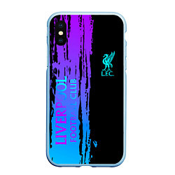 Чехол iPhone XS Max матовый Liverpool FC sport, цвет: 3D-голубой