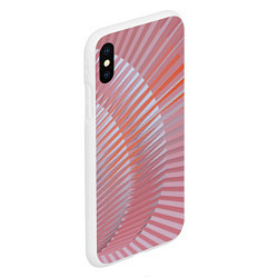 Чехол iPhone XS Max матовый Абстрактные розовые волнообразные линии, цвет: 3D-белый — фото 2