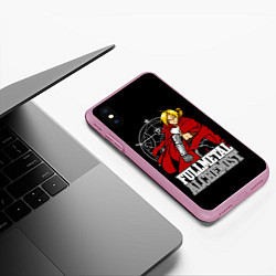 Чехол iPhone XS Max матовый Эдвард Элрик стальной алхимик, цвет: 3D-розовый — фото 2