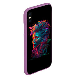 Чехол iPhone XS Max матовый The Neon Queen, цвет: 3D-фиолетовый — фото 2