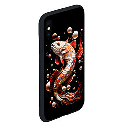 Чехол iPhone XS Max матовый Сказочная рыбка белый дракон, цвет: 3D-черный — фото 2