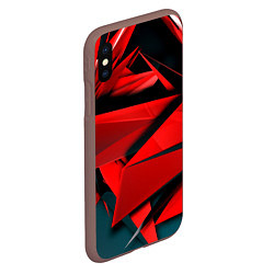 Чехол iPhone XS Max матовый Острые осколки красные, цвет: 3D-коричневый — фото 2
