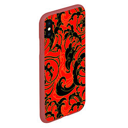 Чехол iPhone XS Max матовый Plant tattoo - irezumi, цвет: 3D-красный — фото 2