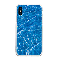 Чехол iPhone XS Max матовый Текстурный водяной паттерн, цвет: 3D-белый