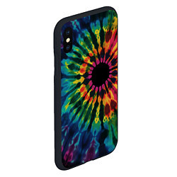 Чехол iPhone XS Max матовый Радужный тай дай на темном фоне: арт нейросети, цвет: 3D-черный — фото 2