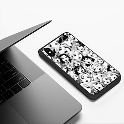 Чехол iPhone XS Max матовый AHEGAO: Черно-белый, цвет: 3D-черный — фото 2