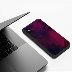 Чехол iPhone XS Max матовый Фиолетовый мазок, цвет: 3D-черный — фото 2