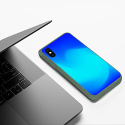 Чехол iPhone XS Max матовый Градиент синий, цвет: 3D-темно-зеленый — фото 2