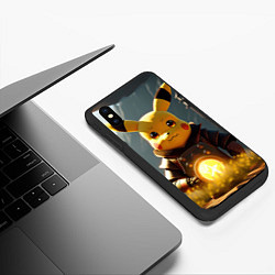 Чехол iPhone XS Max матовый Пикачу в стиле постапакалипсис, цвет: 3D-черный — фото 2