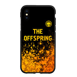 Чехол iPhone XS Max матовый The Offspring - gold gradient: символ сверху, цвет: 3D-черный