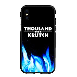 Чехол iPhone XS Max матовый Thousand Foot Krutch blue fire, цвет: 3D-черный