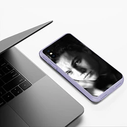 Чехол iPhone XS Max матовый Леонардо Ди Каприо фото, цвет: 3D-светло-сиреневый — фото 2