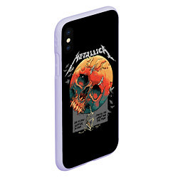 Чехол iPhone XS Max матовый Metallica - Металлика, цвет: 3D-светло-сиреневый — фото 2