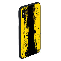 Чехол iPhone XS Max матовый Вертикальная черно-желтая полоса Cyberpunk 2077, цвет: 3D-черный — фото 2