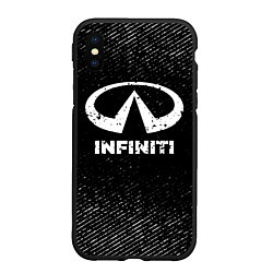 Чехол iPhone XS Max матовый Infiniti с потертостями на темном фоне, цвет: 3D-черный