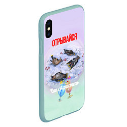 Чехол iPhone XS Max матовый Забродившие ягоды и пьяные свиристели, цвет: 3D-мятный — фото 2