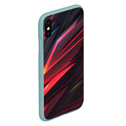 Чехол iPhone XS Max матовый Красно-черная текстура, цвет: 3D-мятный — фото 2