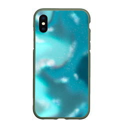 Чехол iPhone XS Max матовый Волны в море, цвет: 3D-темно-зеленый