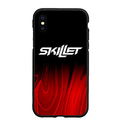 Чехол iPhone XS Max матовый Skillet red plasma, цвет: 3D-черный