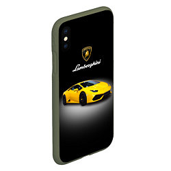 Чехол iPhone XS Max матовый Спорткар Lamborghini Aventador, цвет: 3D-темно-зеленый — фото 2