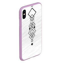 Чехол iPhone XS Max матовый Тату геометрия, цвет: 3D-сиреневый — фото 2