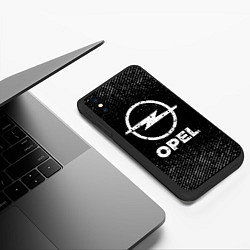Чехол iPhone XS Max матовый Opel с потертостями на темном фоне, цвет: 3D-черный — фото 2