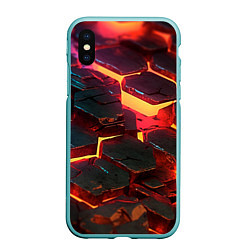 Чехол iPhone XS Max матовый Сломанные лавовые наносоты, цвет: 3D-мятный