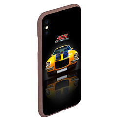 Чехол iPhone XS Max матовый Американский спорткар 1970 года Camaro SS, цвет: 3D-коричневый — фото 2