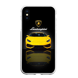 Чехол iPhone XS Max матовый Итальянский суперкар Lamborghini Aventador
