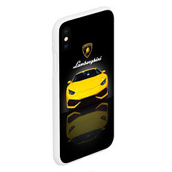 Чехол iPhone XS Max матовый Итальянский суперкар Lamborghini Aventador, цвет: 3D-белый — фото 2