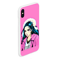 Чехол iPhone XS Max матовый Grimes в розовых тонах, цвет: 3D-белый — фото 2