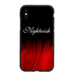 Чехол iPhone XS Max матовый Nightwish red plasma, цвет: 3D-черный