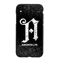 Чехол iPhone XS Max матовый Architects с потертостями на темном фоне, цвет: 3D-черный