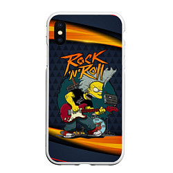 Чехол iPhone XS Max матовый Simpsons RocknRoll, цвет: 3D-белый