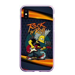 Чехол iPhone XS Max матовый Simpsons RocknRoll, цвет: 3D-сиреневый