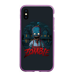 Чехол iPhone XS Max матовый Zombie Simpsons, цвет: 3D-фиолетовый