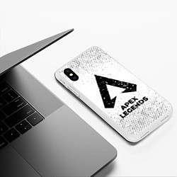 Чехол iPhone XS Max матовый Apex Legends с потертостями на светлом фоне, цвет: 3D-белый — фото 2