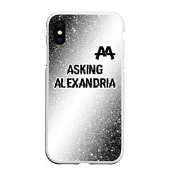 Чехол iPhone XS Max матовый Asking Alexandria glitch на светлом фоне: символ с, цвет: 3D-белый