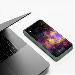 Чехол iPhone XS Max матовый Космос рождение звезды, цвет: 3D-темно-зеленый — фото 2