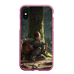 Чехол iPhone XS Max матовый Элли с гитарой, цвет: 3D-малиновый
